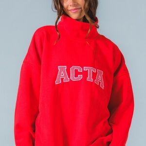 ACTA mock neck red and pink S/M FREE SHIPPING